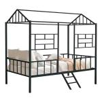 Black Metal House Twin Loft Bed