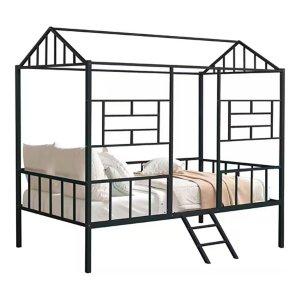 Black Metal House Twin Loft Bed