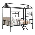 Black Metal House Twin Loft Bed
