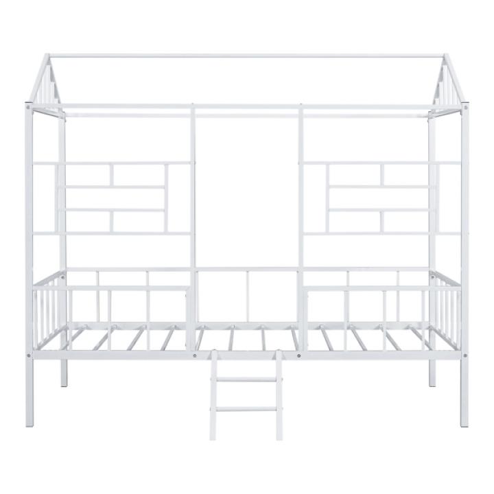 White Metal House Twin Loft Bed