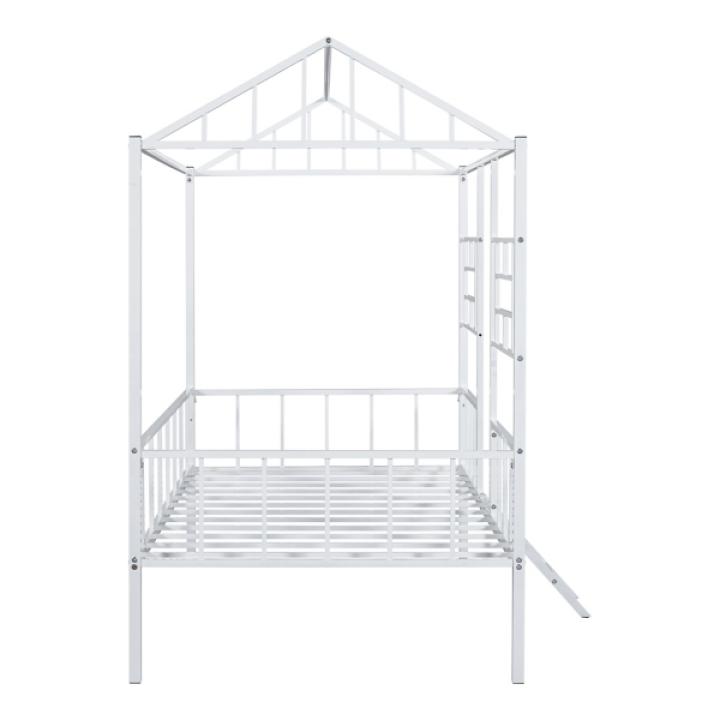 White Metal House Twin Loft Bed