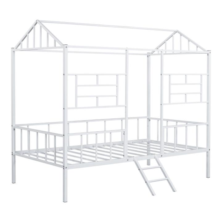 White Metal House Twin Loft Bed
