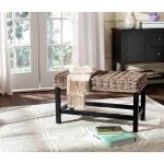 Graywash Woven Rattan Zula Bench