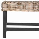 Graywash Woven Rattan Zula Bench
