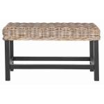 Graywash Woven Rattan Zula Bench