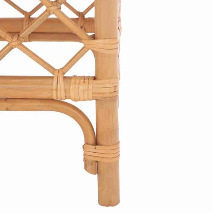 Natural Rattan Upholstered Larroux Ottoman