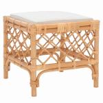 Natural Rattan Upholstered Larroux Ottoman