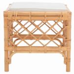 Natural Rattan Upholstered Larroux Ottoman