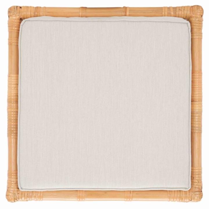 Natural Rattan Upholstered Larroux Ottoman