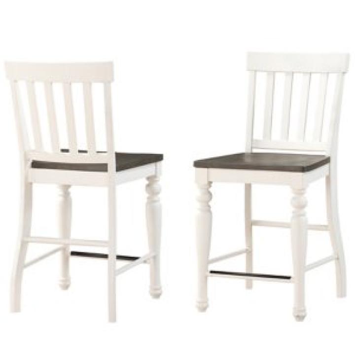 White Two Tone Joanna Counter Stools, Set of 2