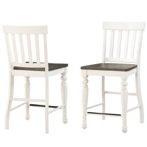 White Two Tone Joanna Counter Stools, Set of 2