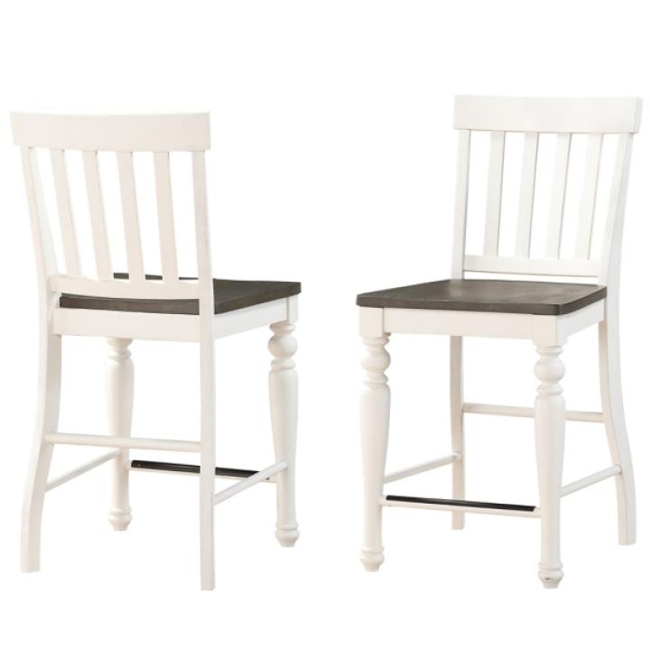 White Two Tone Joanna Counter Stools, Set of 2