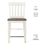 White Two Tone Joanna Counter Stools, Set of 2
