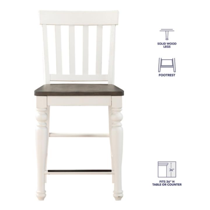 White Two Tone Joanna Counter Stools, Set of 2