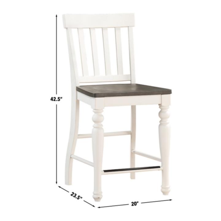White Two Tone Joanna Counter Stools, Set of 2