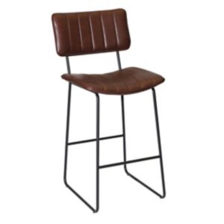 Brown Faux Leather Tribeca Bar Stool