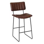 Brown Faux Leather Tribeca Bar Stool
