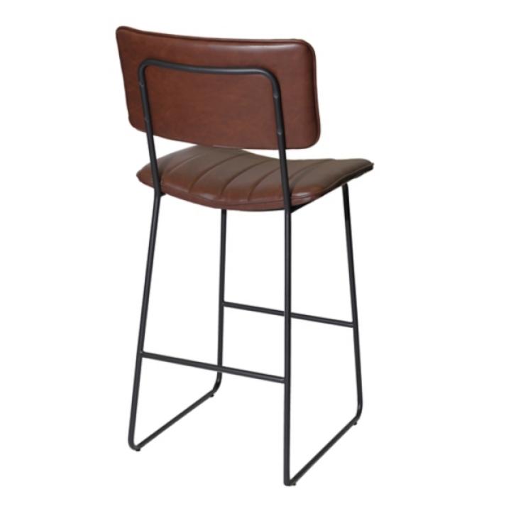 Brown Faux Leather Tribeca Bar Stool