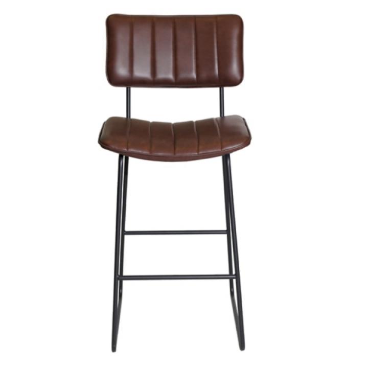 Brown Faux Leather Tribeca Bar Stool