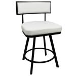 White Faux Leather Zenon Swivel Counter Stool