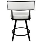 White Faux Leather Zenon Swivel Counter Stool