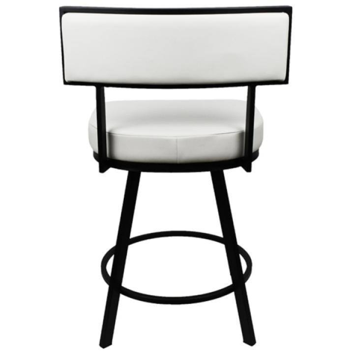 White Faux Leather Zenon Swivel Counter Stool