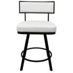 White Faux Leather Zenon Swivel Counter Stool