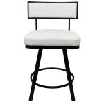 White Faux Leather Zenon Swivel Counter Stool