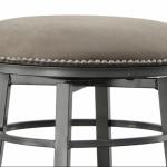 Gray Faux Leather Bali Swivel Bar Stool