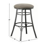 Gray Faux Leather Bali Swivel Bar Stool