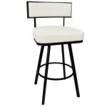 White Faux Leather Zenon Swivel Bar Stool