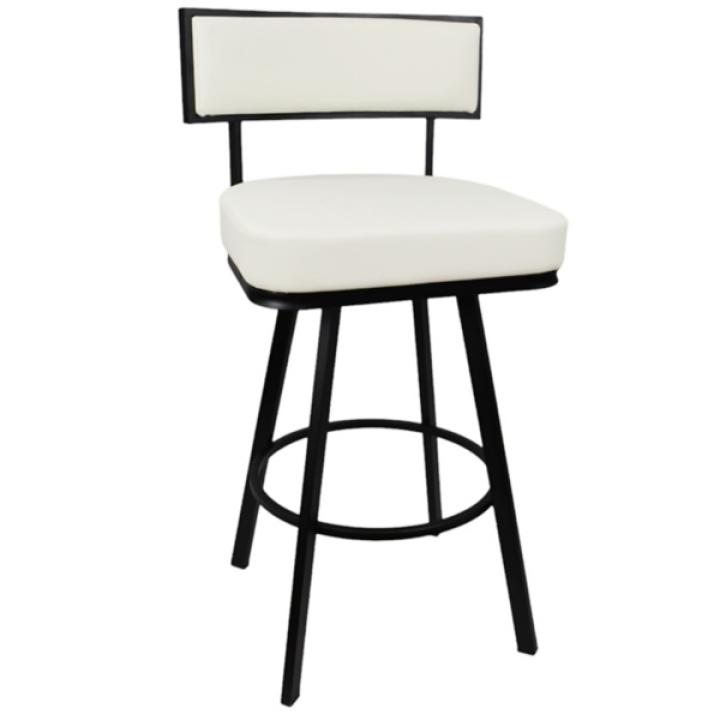 White Faux Leather Zenon Swivel Bar Stool