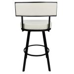 White Faux Leather Zenon Swivel Bar Stool