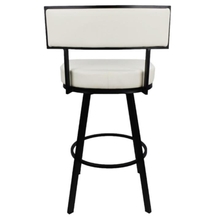 White Faux Leather Zenon Swivel Bar Stool