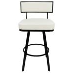 White Faux Leather Zenon Swivel Bar Stool