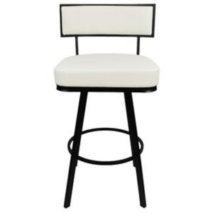 White Faux Leather Zenon Swivel Bar Stool