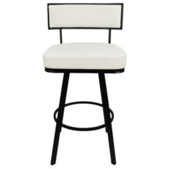 White Faux Leather Zenon Swivel Bar Stool