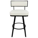 White Faux Leather Zenon Swivel Bar Stool