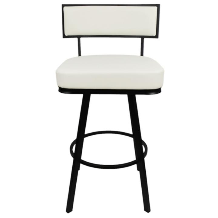 White Faux Leather Zenon Swivel Bar Stool