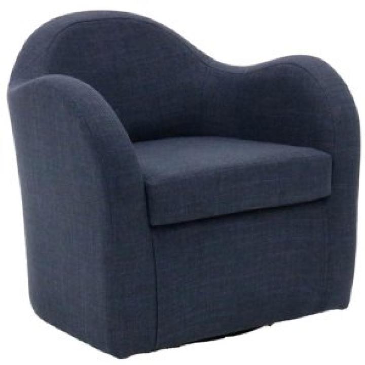 Navy Swivel Club Accent Chair