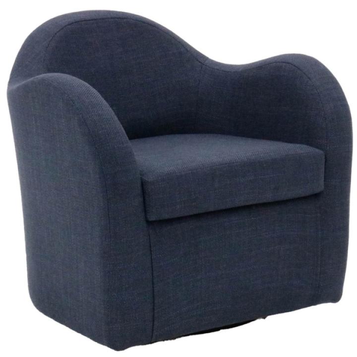 Navy Swivel Club Accent Chair