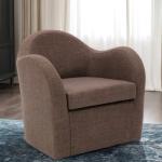 Brown Swivel Club Accent Chair