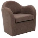 Brown Swivel Club Accent Chair