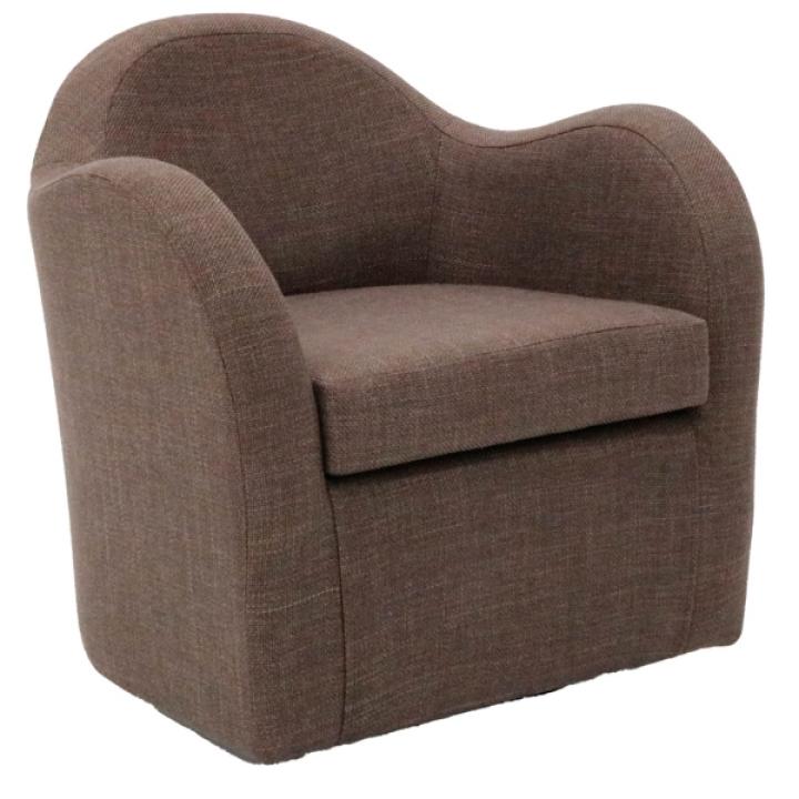 Brown Swivel Club Accent Chair