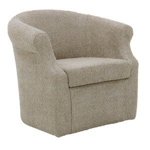 Cream Upholstered Nikole Swivel Accent Chair