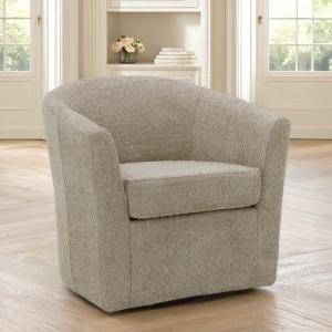 Oatmeal Upholstered Swivel Accent Chair