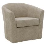 Oatmeal Upholstered Swivel Accent Chair