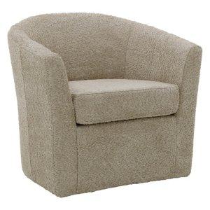 Oatmeal Upholstered Swivel Accent Chair