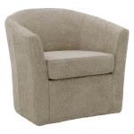 Oatmeal Upholstered Swivel Accent Chair