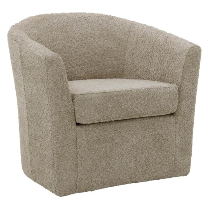 Oatmeal Upholstered Swivel Accent Chair